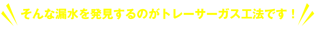 そんな漏水を発見するのがトレーサーガス工法です！